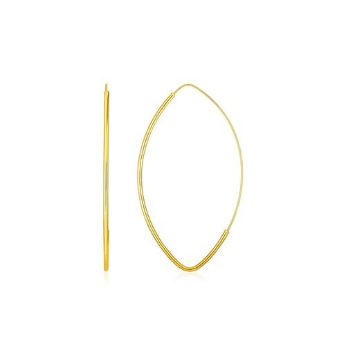 длинные серьги с мотивом Маркизы из полированного желтого золота 14 карат