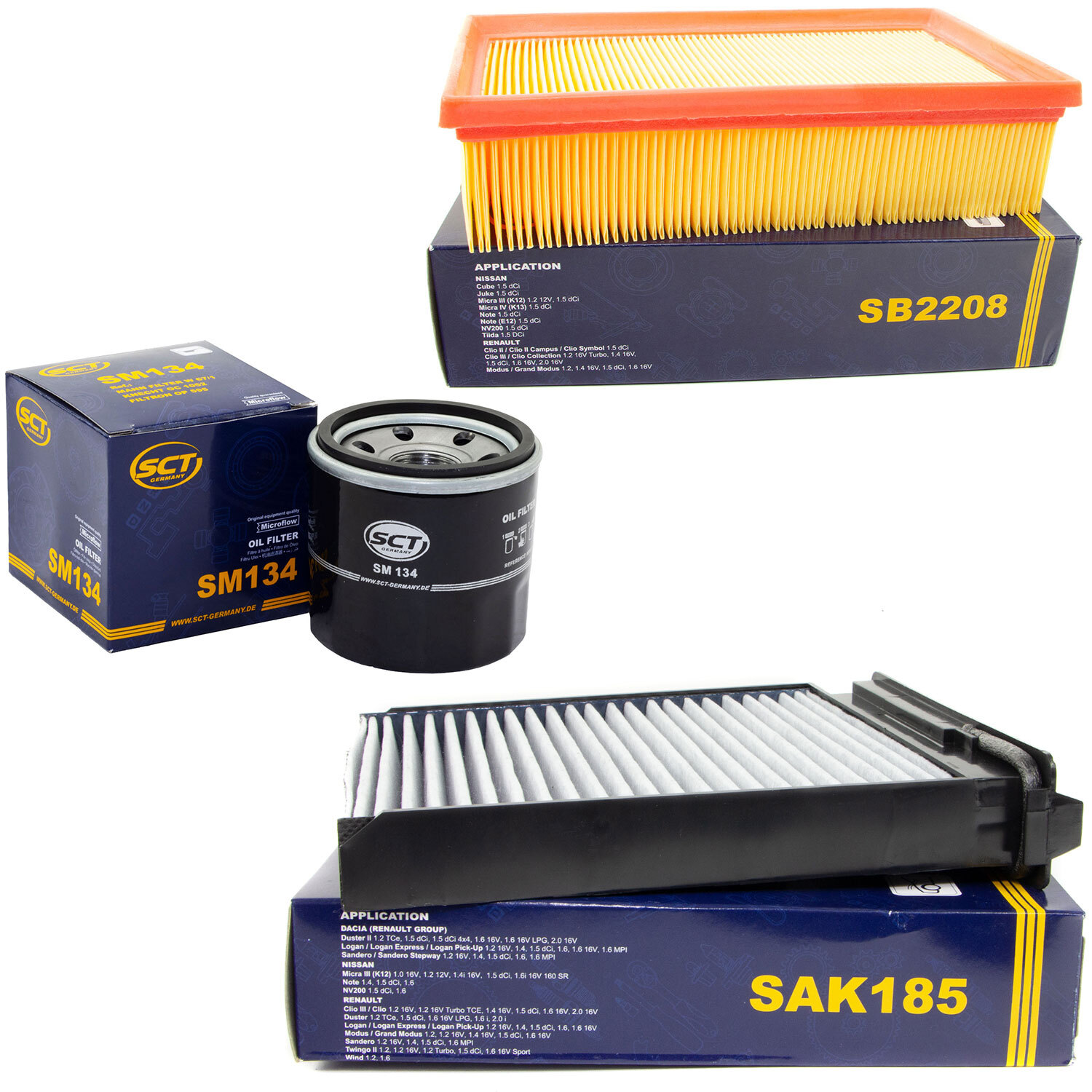Inspektionspaket Filterset SCT für Renault Clio III 2.0 16V BR0/1 102 KW 139 PS