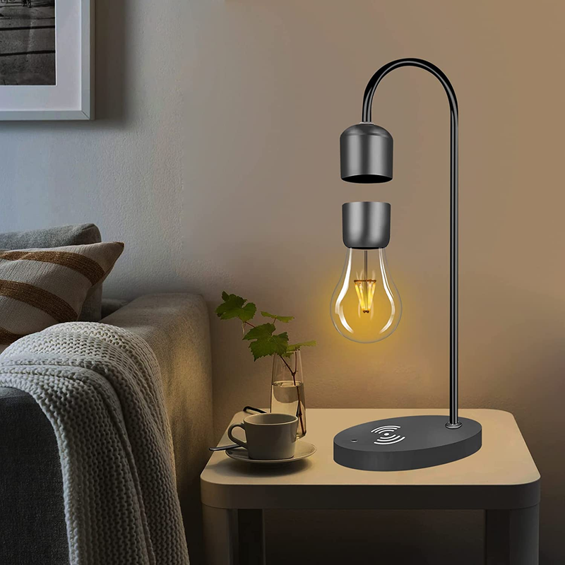 Magnetic Levitating Light Bulb Floating LED Lamp Wireless Phone Charger Home