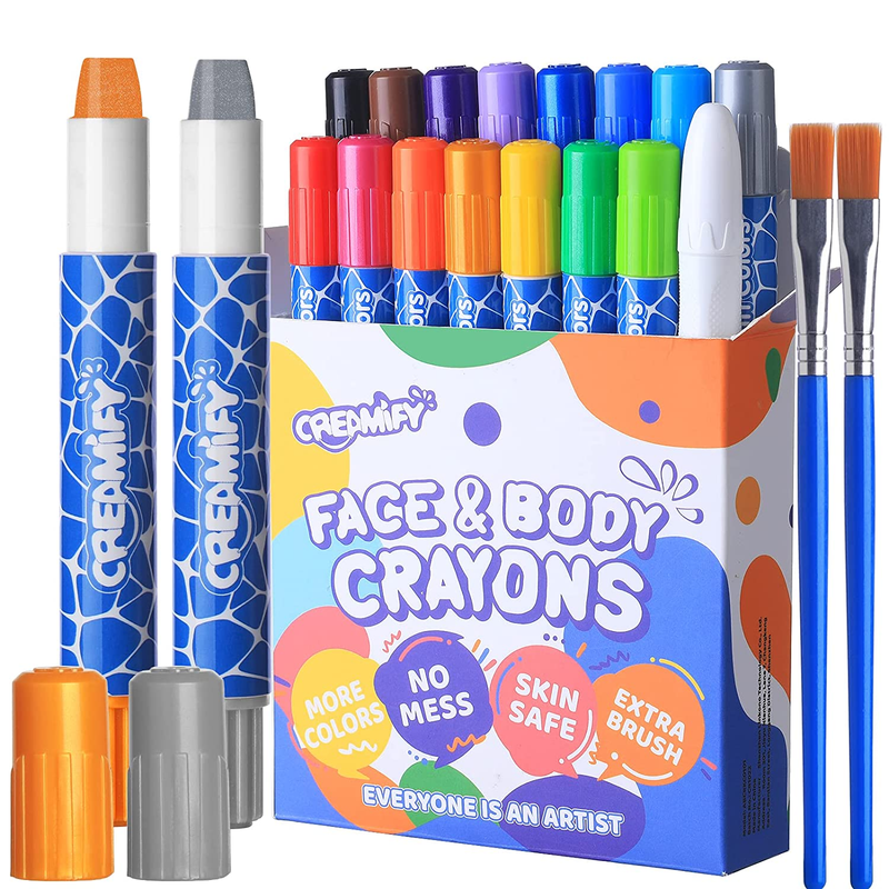 Creamify Face Painting Kits for Kids - 16 Colors Twistable Face Paint Marker Sti