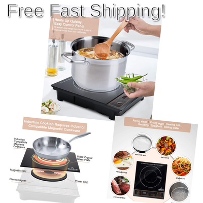 DUXTOP 1800-Watt Portable Induction Cooktop Countertop Burner 8100MC, gold