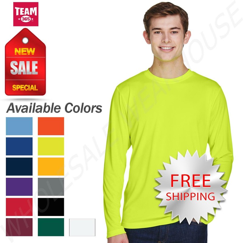 Team 365 Mens Long Sleeve T-shirt Dri-fit Performance Workout Uv Protect  Tt11l