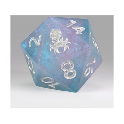 55mm Polished Sharp Edge d20 - Butterfly Lemonade New