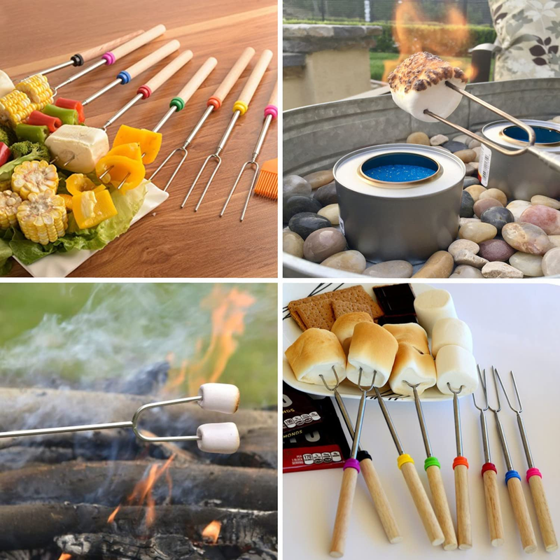 Ajmyonsp Marshmallow Roasting Sticks Smores Stick for Fire Pit - Hot Dog Camp...