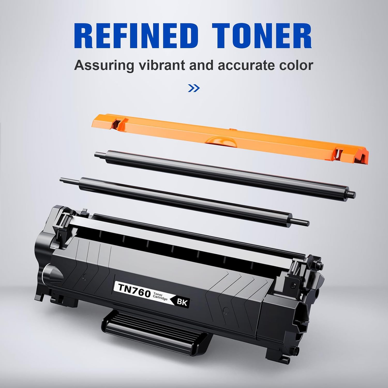 (New Chip) TN760 Compatible Toner Cartridges Replacement for TN760 TN-760 TN730