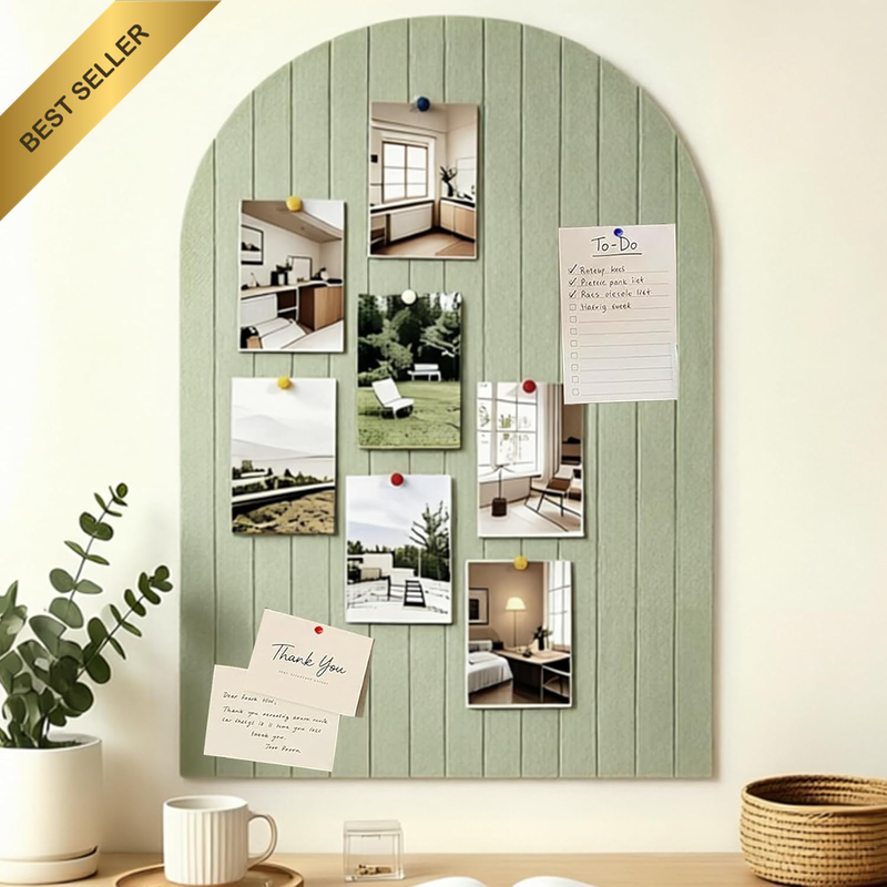 Sage Green Arched Vision Boards, 6 Pack Large Cork Boards, 90×60Cm Peel and Stic