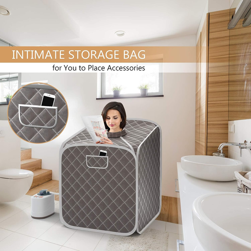 Portable Steam Sauna Spa 2L Folding Private Sauna Tent W/Chair Foot, Massage Rol