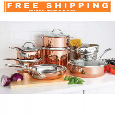 Viking 13-Piece Tri-Ply Copper Cookware Set
