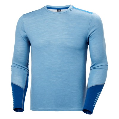 Helly Hansen Lifa Merino Midweight Crew Men's Shirt, Blue Fog, Medium