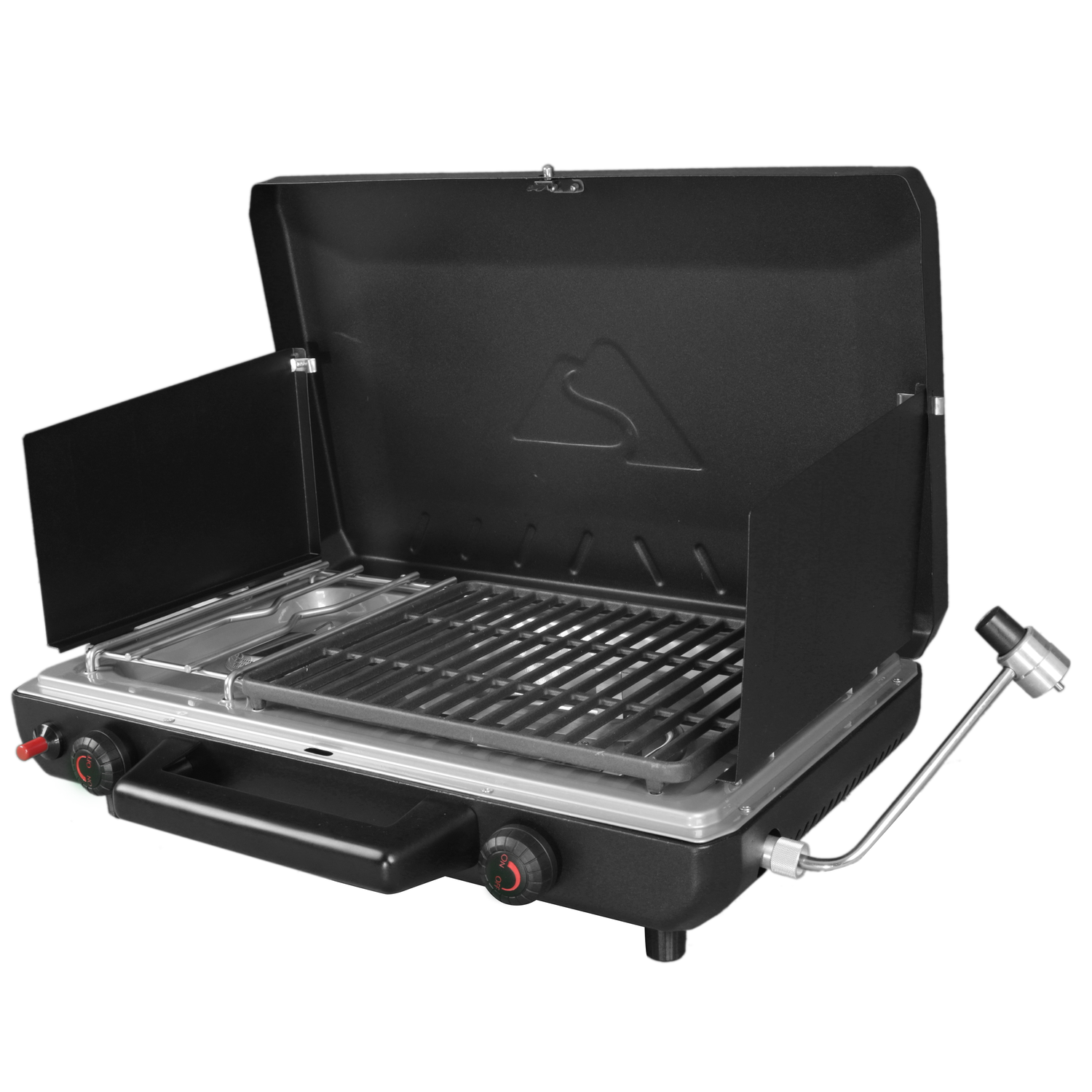 Grill Camp Stove Propane Outdoor Cooking Portable Adjustable 2 Burner Cast Iron