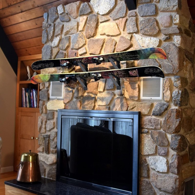 Snowboard Wall Mount Display Rack Adjustable Storage Layers Space Saving Storage