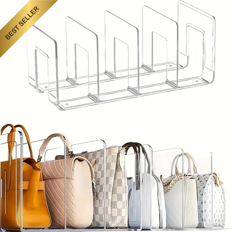 Closet Wallet Organizer,2Pcs Handbag Organizer, 4-Grid Transparent Compartment R