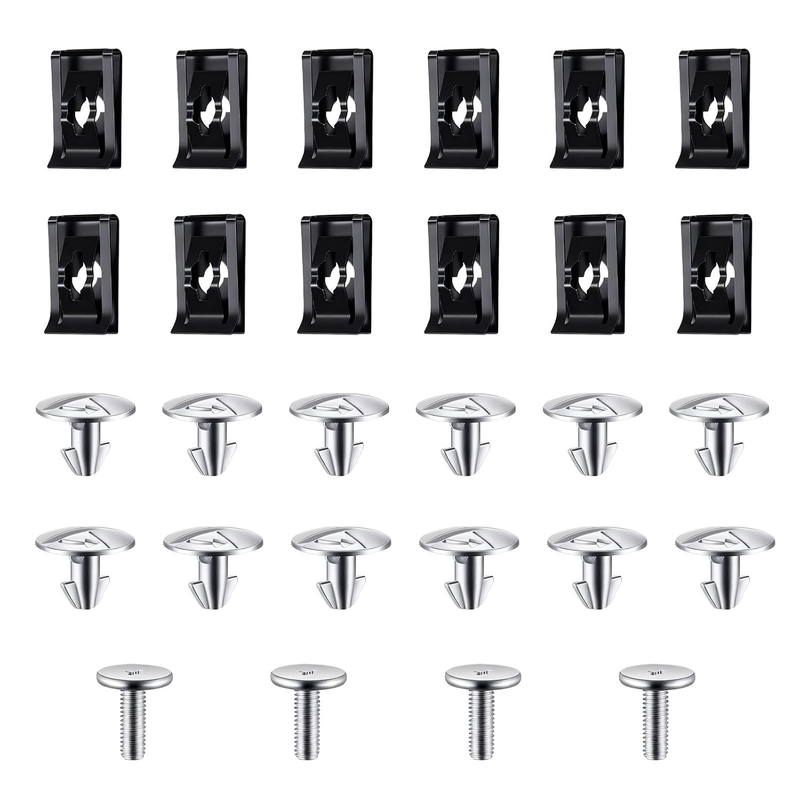 28PCS Lower Engine Cover Pin Screws & Splash Shield Clips, Skid Plate Bolts, Ra