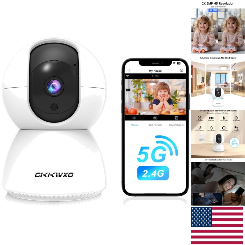 Smart Indoor Security Camera Compatible with Alexa & Google Assistant