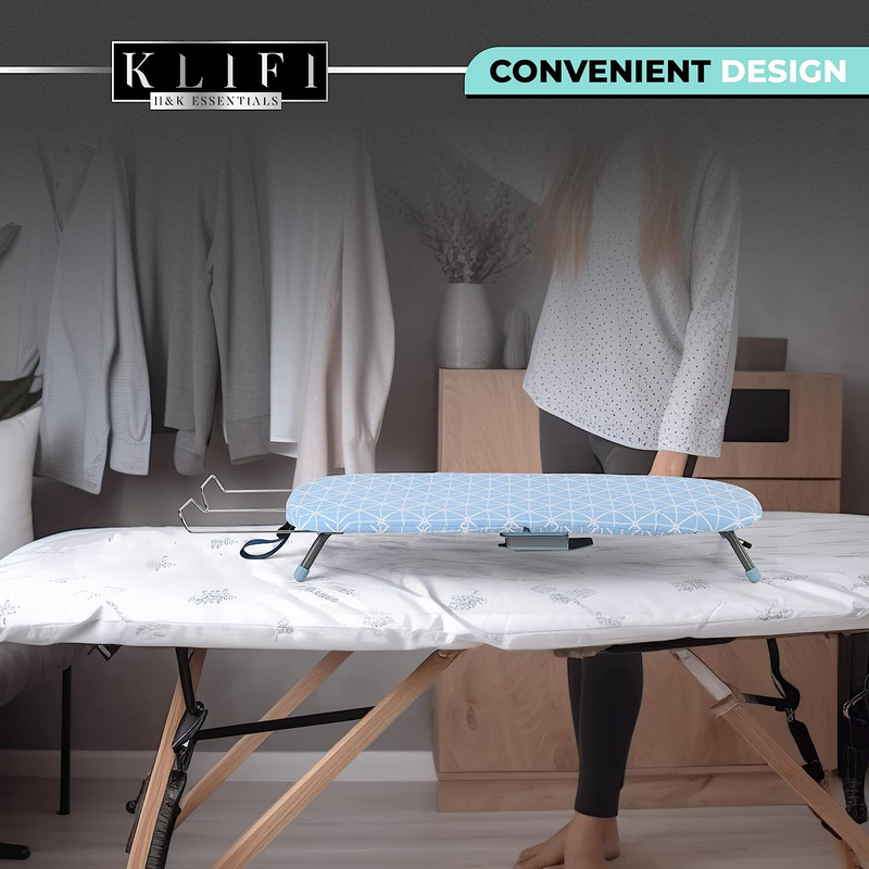 Small Ironing Board Iron Board Hanger Wall Mount &ndash; Table Top Ironing Board - Blu