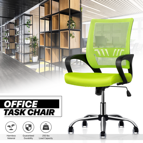 Ergonomic Curved Back [LIME GREEN] Swivel PC Computer Desk C