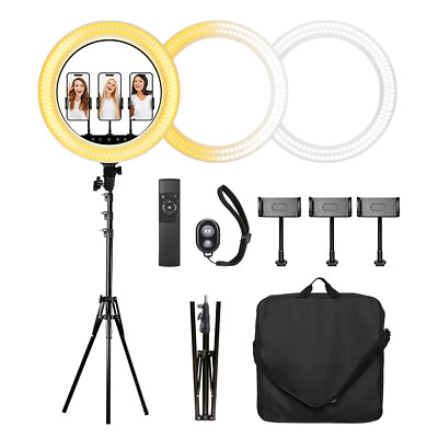 LSP [1-Pack] 18''LED Ring Light Remote-Control Color Brightness,Large Lamp Beads