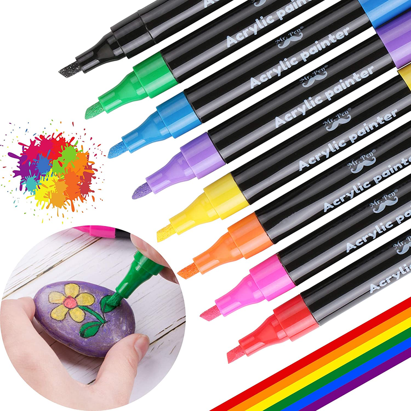 - Acrylic Paint Marker Pens, 8 Colors, Acrylic Paint Pens for Rocks Painting, Gl