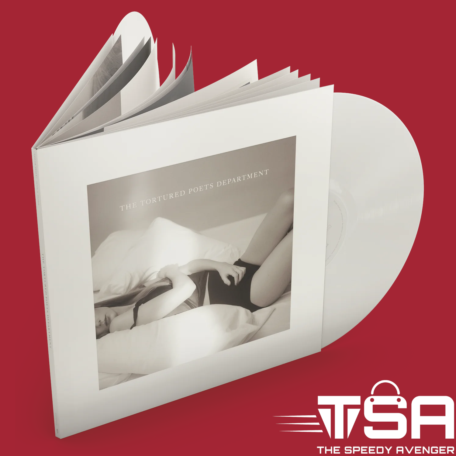 TAYLOR SWIFT - TORTURED POETS GHOSTED WHITE DOUBLE LP VINYL + THE MANUSCRIPT