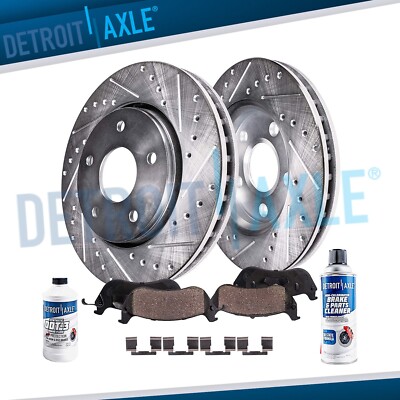 For 2003-2009 Chrysler PT Cruiser Turbo Front Drilled Brake Rotors Ceramic Pads