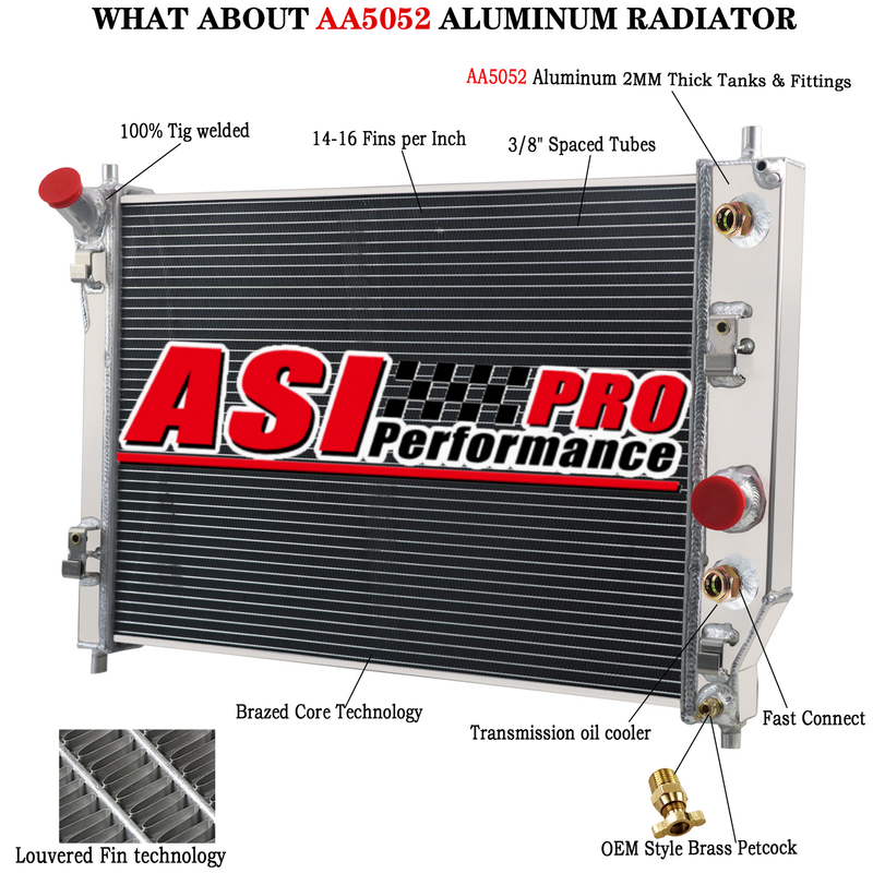 3-Rows Aluminum Racing Radiator For 2003-2013 Chevy Corvette SSR 5.3L 6.0L AT