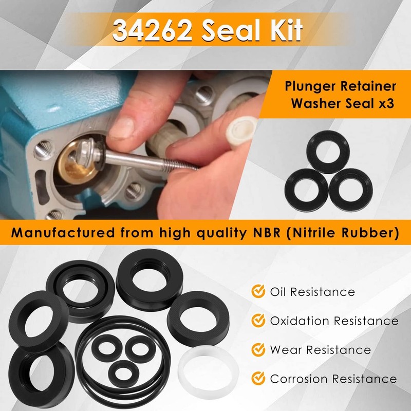 34262 Seal Kit for Cat Pump 66DX 6DX Pressure Washer Pump Perfect