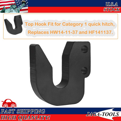 Upgrated Top Hook for Harbor Freight Quick Hitch Cat 1 Black Powder Coated Steel