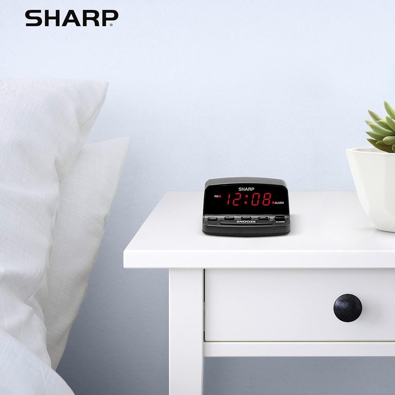 Digital Alarm Clock with Keyboard Style Controls, Battery Back-Up, Easy to Use