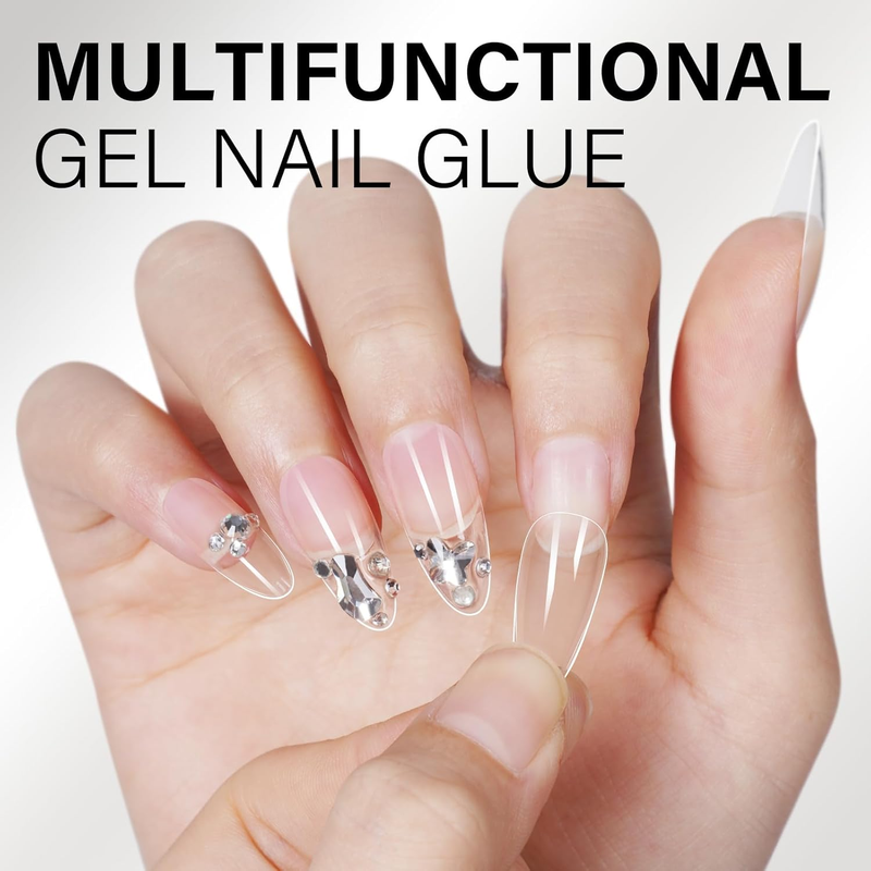 Solid Nail Glue Gel For Nail Tips 15ml Super Strong Gel Nails Glue, Long Lasting