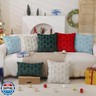 DFXSZ Christmas Tree Pillow Covers 12x20 inch Set of 2 Christmas Decoration Cream White Soft Plush Faux Fur Jacquard Throw Pillows for Bedroom Sofa Holiday Festivals Winter Home Decor PTK006E12