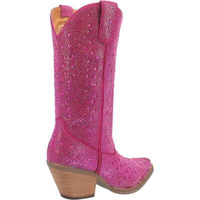 Pre-owned Dingo Womens Silver Dollar Fuchsia Leather Fashion Boots