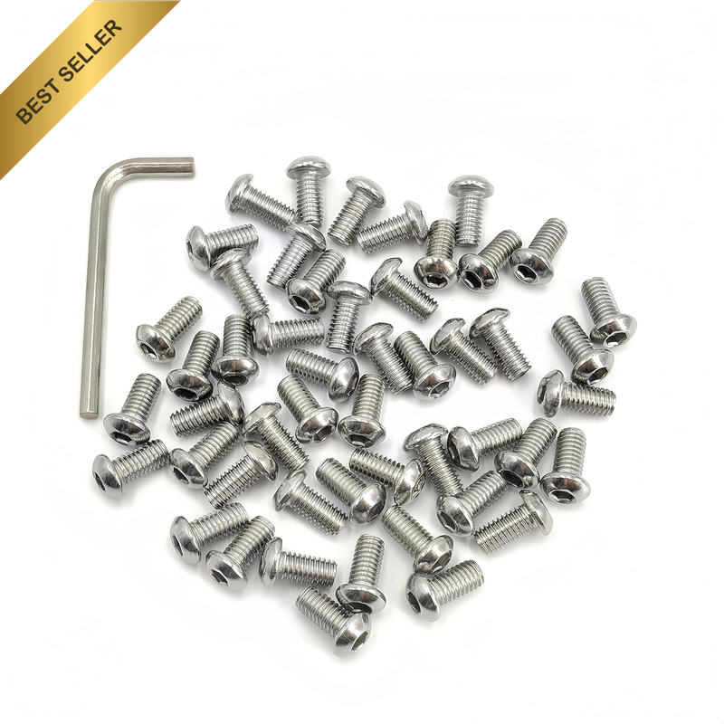 M6X10 Button Head Socket Cap Bolts Screws, 304 Stainless Steel 18-8, Allen Hex D