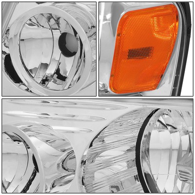 FOR 04-08 FORD F150 LINCOLN MARK LT OE STYLE HEADLIGHTS HEAD LAMPS CHROME/AMBER