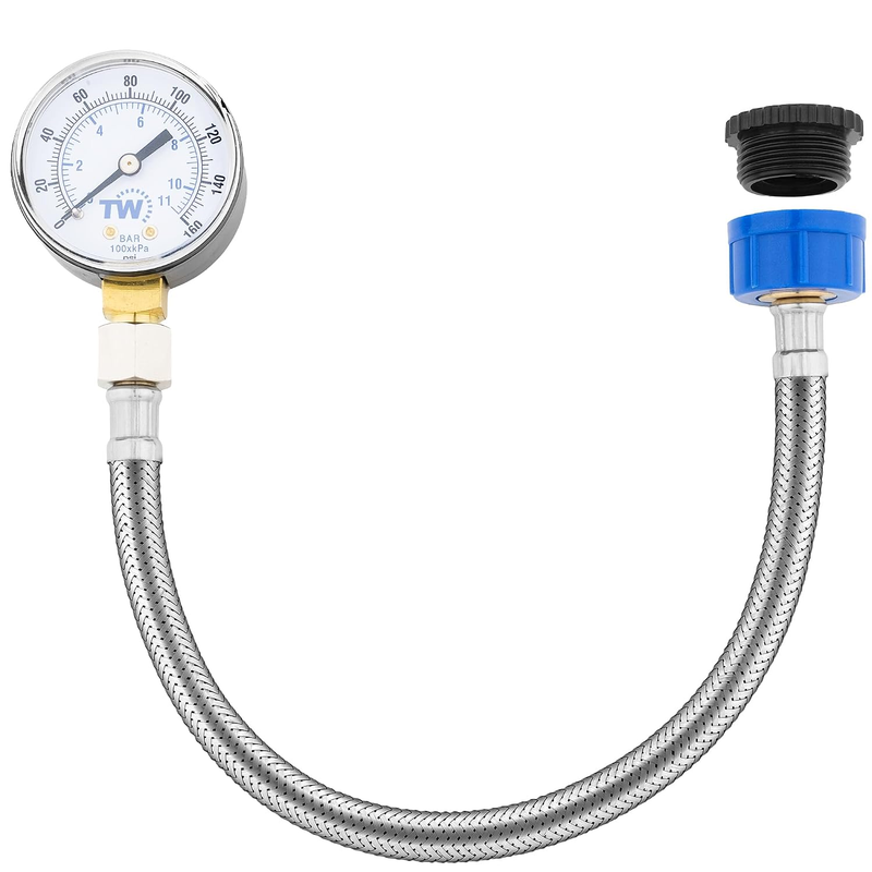 Mains Water Pressure Gauge - 0-11 Bar / 0-160 PSI Water Pressure Tester