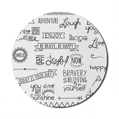Ambesonne Adventure Design Round Non-Slip Rubber Modern Gaming Mousepad, 8''