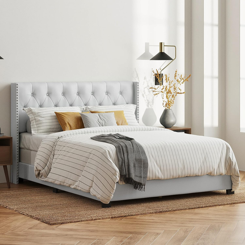 - King Size Panel Bed With Headboard -