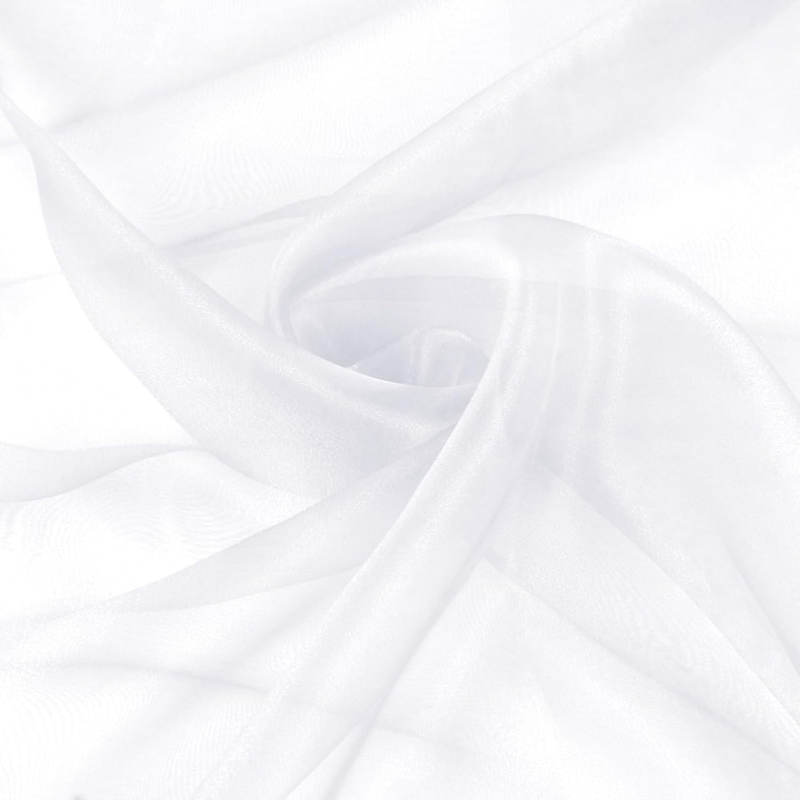 Sheer Organza Fabric by the Yard, 60 Inch Wide White Organza Fabric Bolt Bridal