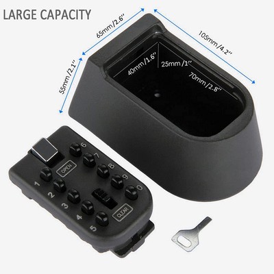 Key Lock Box for Outside Wall Mount, Waterproof Spare Key Storage Box, 10-dig...