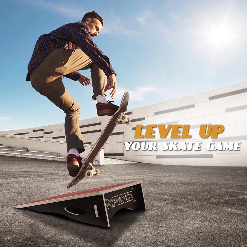 Wooden Large Skateboard Ramp Bike Ramps for Kids Jumping, Foldable Launch Ramp f