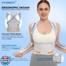 Vicorrect Posture Corrector for Women and Men: Back Support Brace Relieve Upper Back Shoulders Pain (Gray, Medium)
