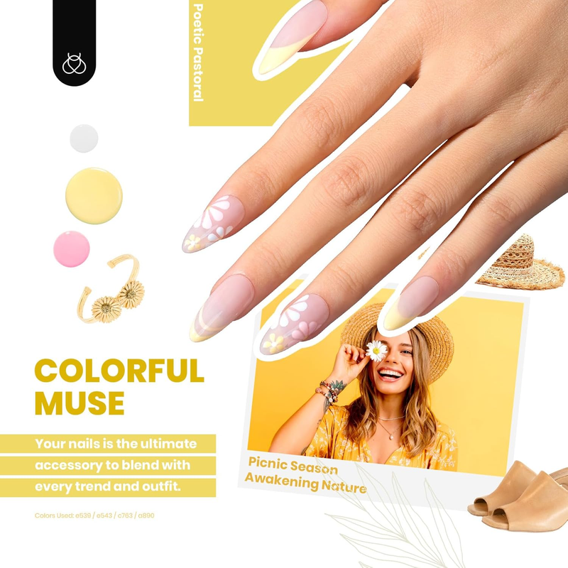 44 PCS Gel Nail Polish Set-36 Colors Gel Polish Set Base Coat Glossy Matte & Gli