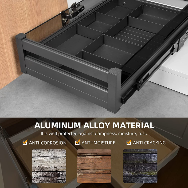 Pull Out Tray for Kitchen Cabinet Single Tier Slide Out Pantry Shelf Basket Heav