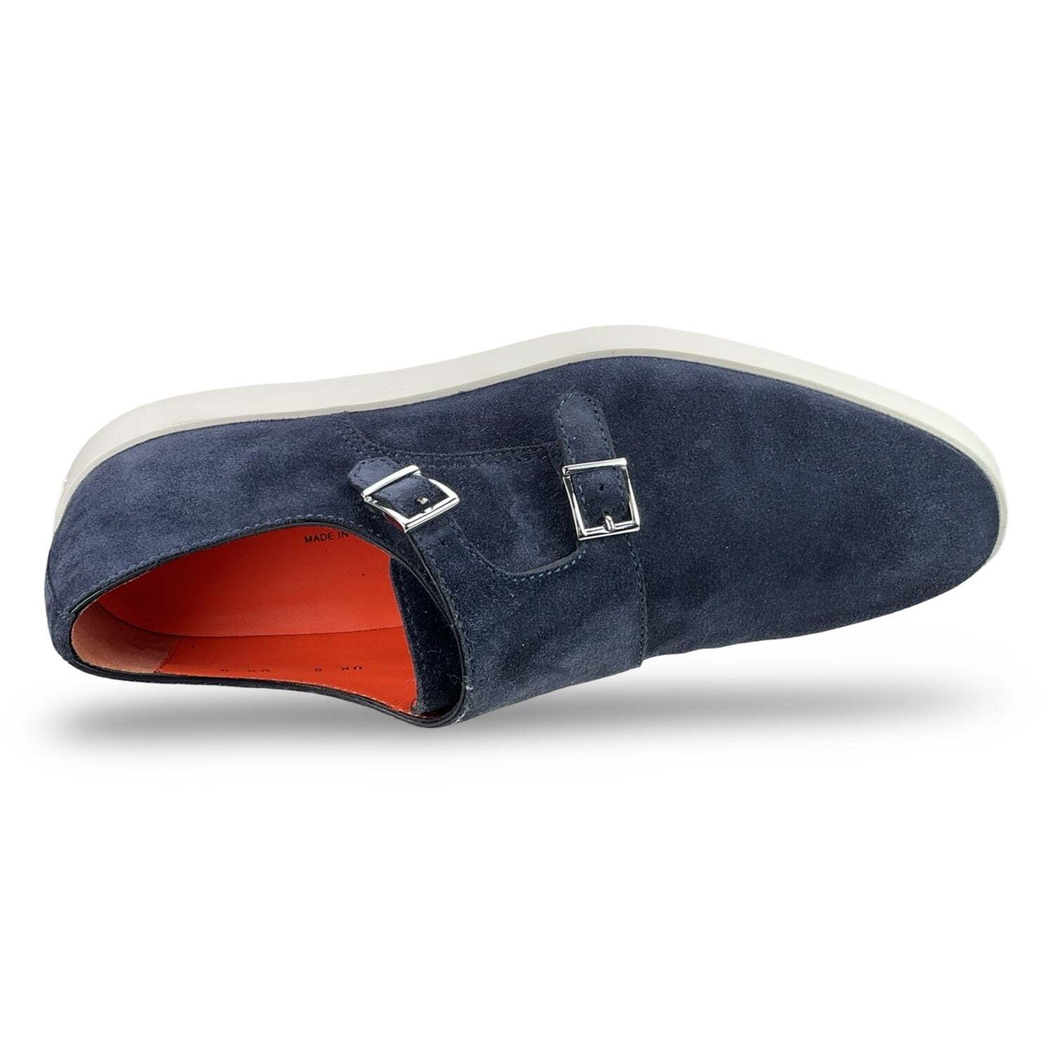Pre-owned Santoni Men's Shoes Bankable Plain Toe Monk Hybrid Dress Sneaker In Navy