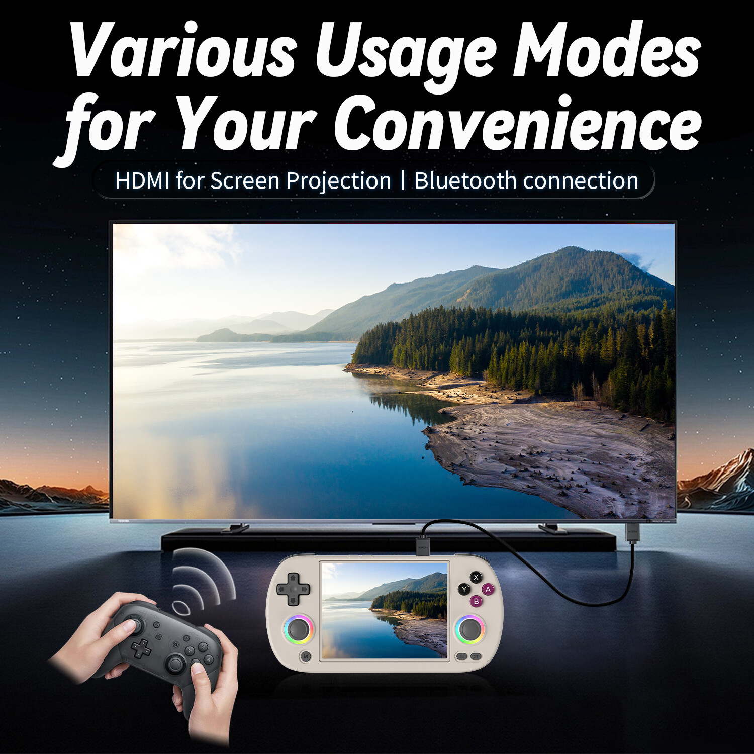 ANBERNIC RG40XX H handheld Game Console 4.0-inch IPS Screen 64G 5K+ Games Gifts