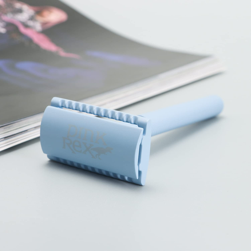 Women'S Double Edge Safety Razor (Sky Blue) Eco-Friendly Includes 10 Razor Blade