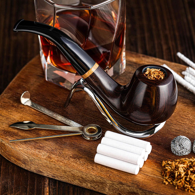 Tobacco Pipe, Handmade Wood Smoking Pipe, Perfect Beginner Pipe Kit for Smoking