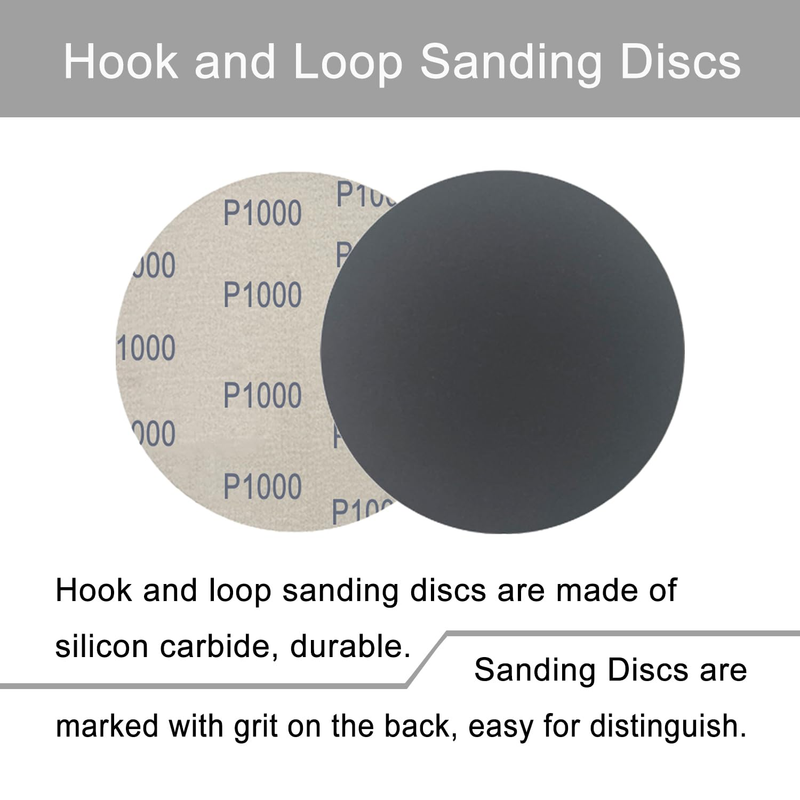 6 Inch 50 Pcs Wet Dry Sanding Discs Hook and Loop, 1000 1500 2000 3000 5000 Asso