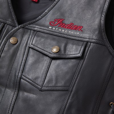 Pre-owned Indian Motorcycle Polaris Men's Western Vest, Black