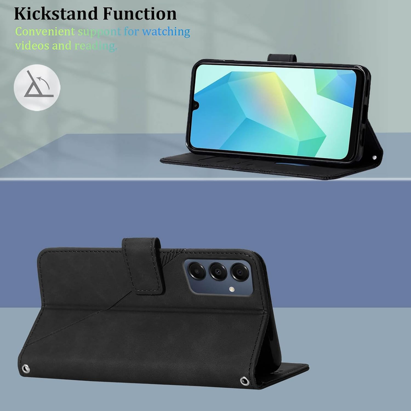 for Samsung A16 5G Case Wallet,Card Holder Slots Wrist Strap TPU Interior Protec
