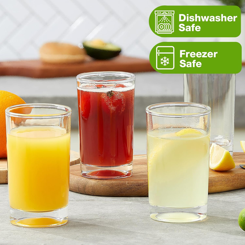 Small Juice Glasses Set of 6, 5.5Oz Heavy Base Clear Drinking Glasses